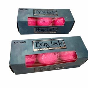 2 Box’s of 3 Spalding Flying Lady Neon Pink Golf Balls NOS Original Box’s